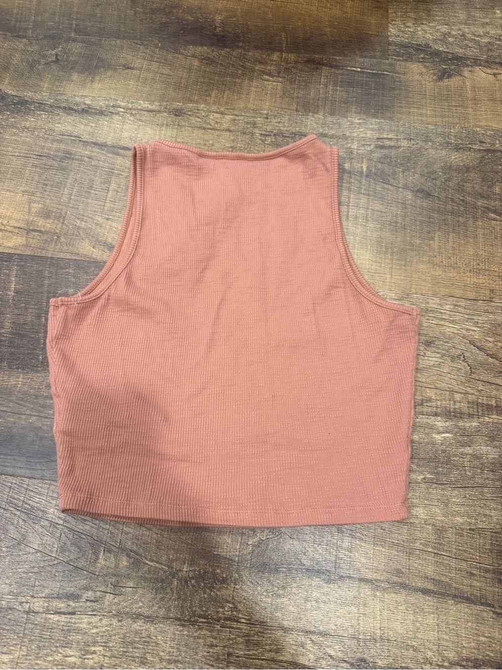 Roxy Ribbed Cropped Tank Top in Terracotta - Picture 2 of 2